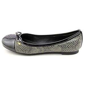 Women’s TORY BURCH python embossed leather/patent leather ballet flats. Size 11